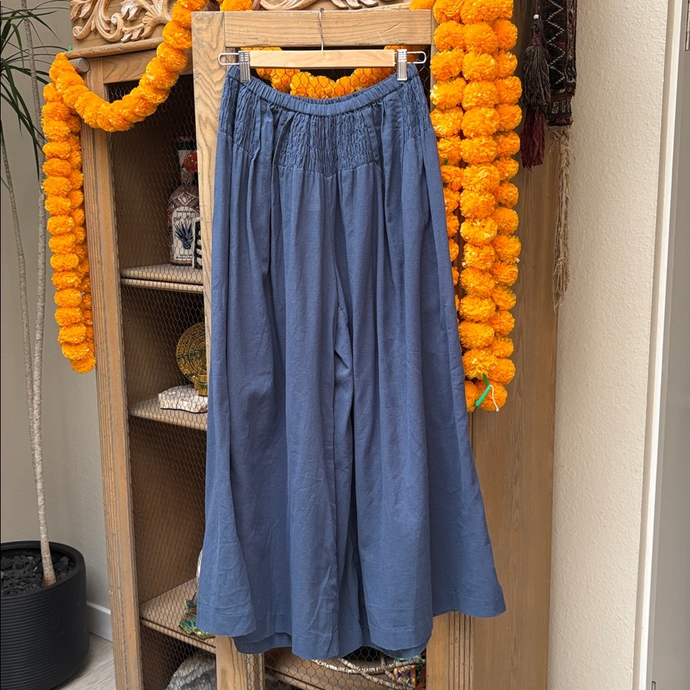 Free People Navy Wide Leg Pants - Picture 2 of 9